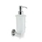 Soap Dispenser, Chrome, Wall Mounted, Frosted Glass with Brass Mounting